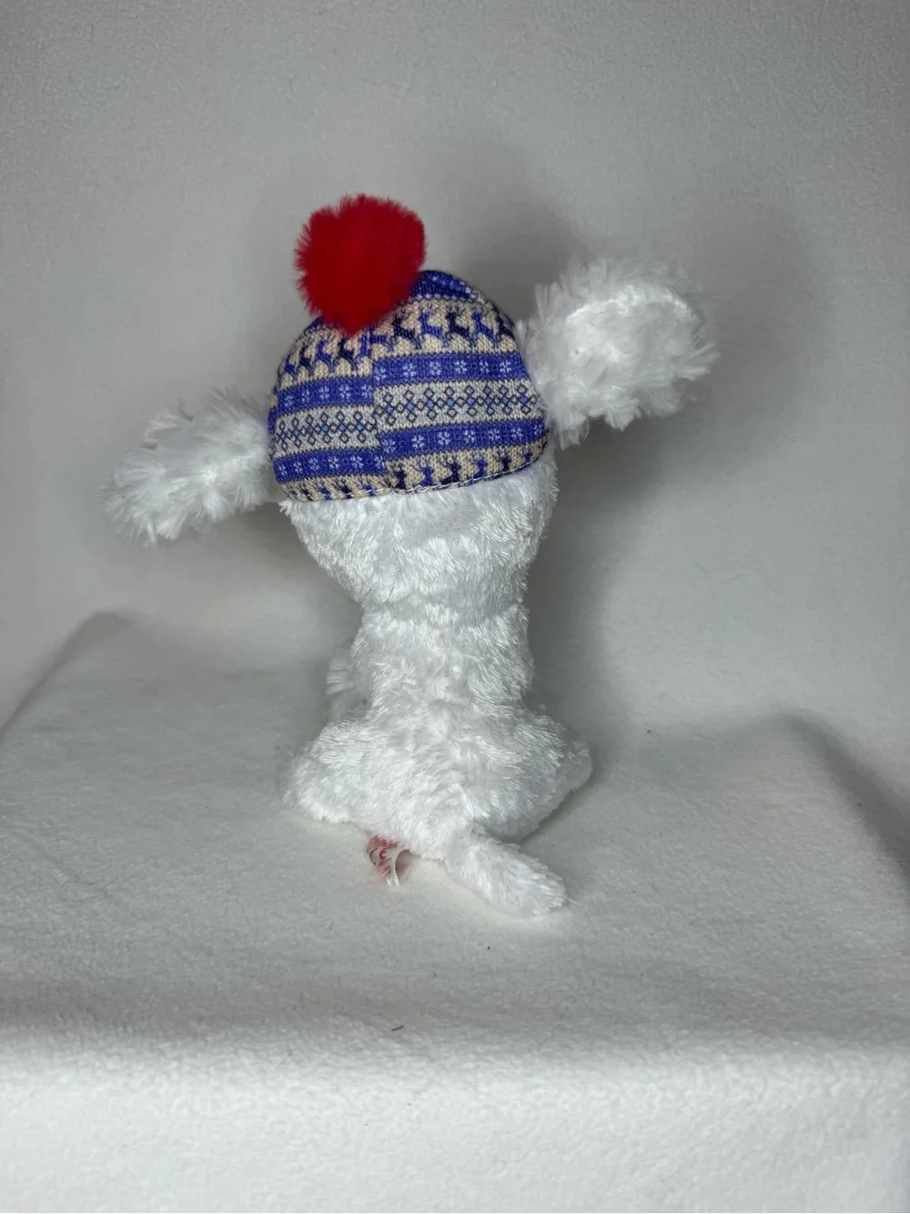 Ty Beanie Boos Sleighbell White Dog Plush Winter Hat MWMT 6” Birthday Feb 28
